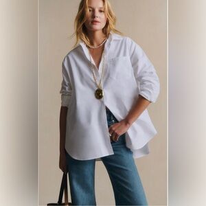 Sezane Max Organic Cotton Shirt. Ecru